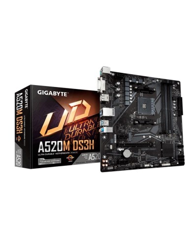 Placa Madre Gigabyte A520M DS3H AM4 Ryzen DDR4, HDMI, DVI-D, PCI-e 3.0, M.2, USB 3.2 Micro-ATX (A520M-DS3H)