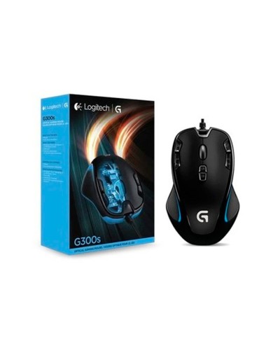 Mouse Gamer Logitech G300S Negro 2500 DPI 9 Botones programables (910-004344)
