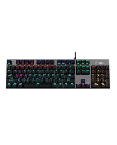 Teclado mecánico gamer Phillips SPK8404 RGB - Switch Brown Inglés (SPK8404)