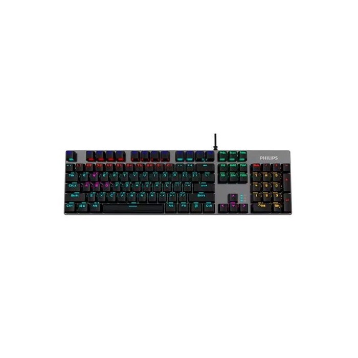 Teclado mecánico gamer Phillips SPK8404 RGB - Switch Brown Inglés (SPK8404)