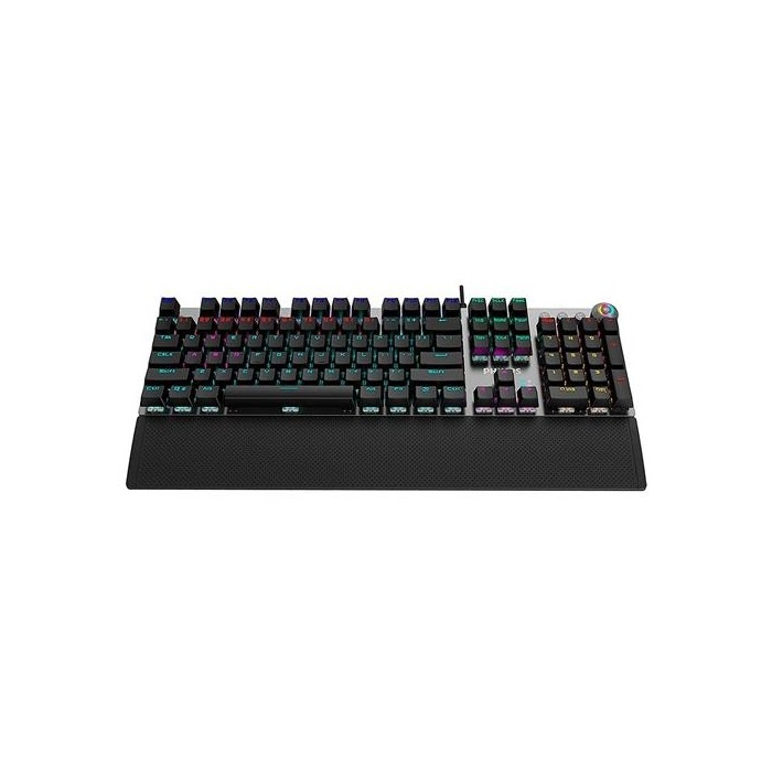 Teclado mecánico Phillips SPK8614 - Retroiluminación Arcoiris, Reposamuñecas (SPK8614)