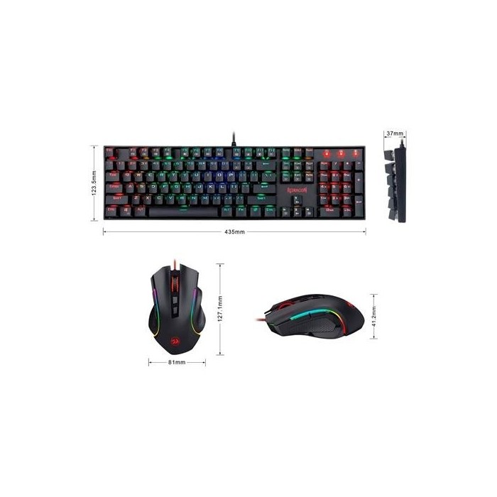 Kit Gamer Redragon K551RGB-BA - Teclado Mitra Rgb + Mouse M607 Gaming (29REDCOMB5)