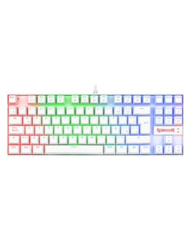Teclado mecánico Redragon Kumara Blanco RGB K552RGB – Switches Outemu Blue (29REDK552W)