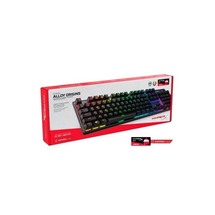 Teclado mecánico HyperX Alloy Origins RGB -Switch Red Español (HX-KB6RDX-LA)