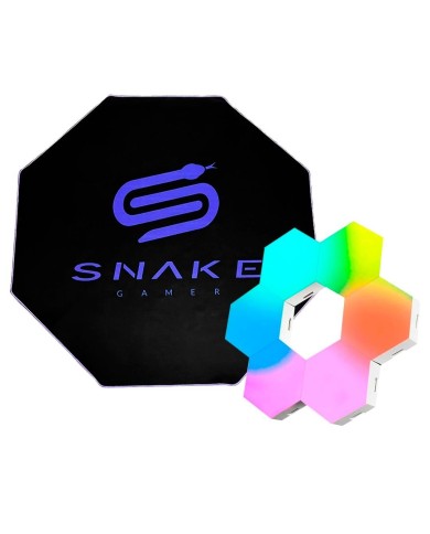 Kit Snake Gamer Vipera Alfombra SN120 + 6 Luces Hexagonales LED SN1150