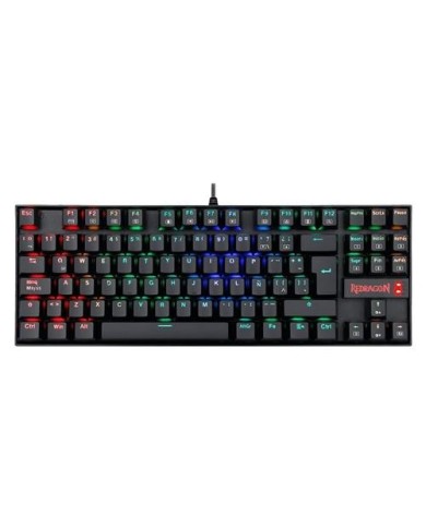 Teclado mecánico Redragon Kumara Negro RGB K552 Outemu Blue + 105 Teclas de reemplazo Scarab A130 Blancas