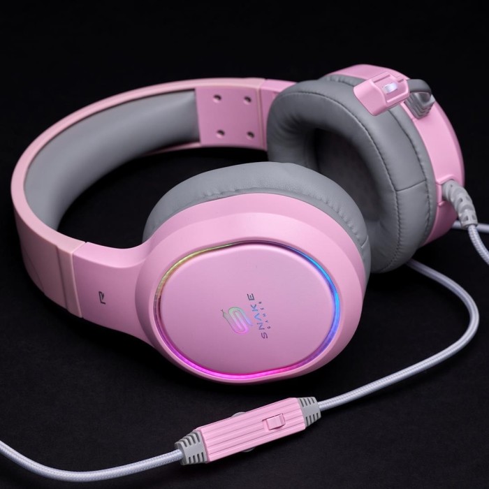 Kit Snake Gamer Najash Pinkker Audífono Nj340 + Soporte NJ395