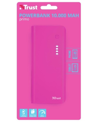 Cargador portatil Trust Urban Primo 10.000mAh Fucsia