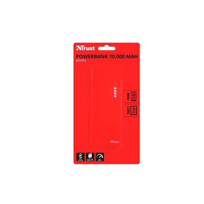 Cargador portatil Trust Urban Primo 10.000 mAh Rojo (22752)