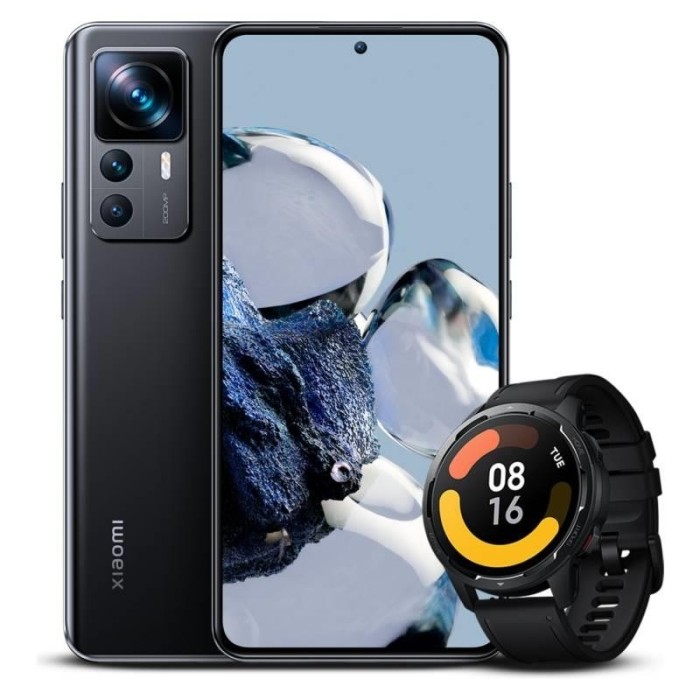 Smartphone Xiaomi 12T Pro Android, 8GB Ram, 256GB, Negro +  Watch S1 Active