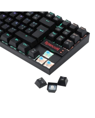 Teclado mecánico Redragon Kumara Negro RGB K552RGB - Switches Outemu Blue (29REDK55RG)