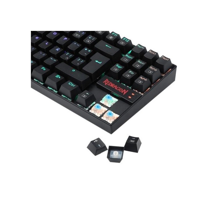 Teclado mecánico Redragon Kumara Negro RGB K552RGB - Switches Outemu Blue (29REDK55RG)