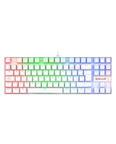 Teclado mecánico Redragon Kumara Blanco RGB K552 Outemu Blue + 105 Teclas de reemplazo Scarab A130 Negras