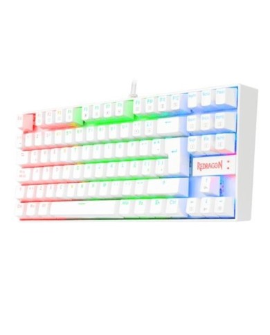 Teclado mecánico Redragon Kumara Blanco RGB K552 Outemu Blue + 105 Teclas de reemplazo Scarab A130 Negras