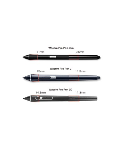 Lapiz Wacom  Digitalizador Pro Pen Slim Negro Compatible Intuos Pro Cintiq Pro Mobile Studio Pro (KP301E)