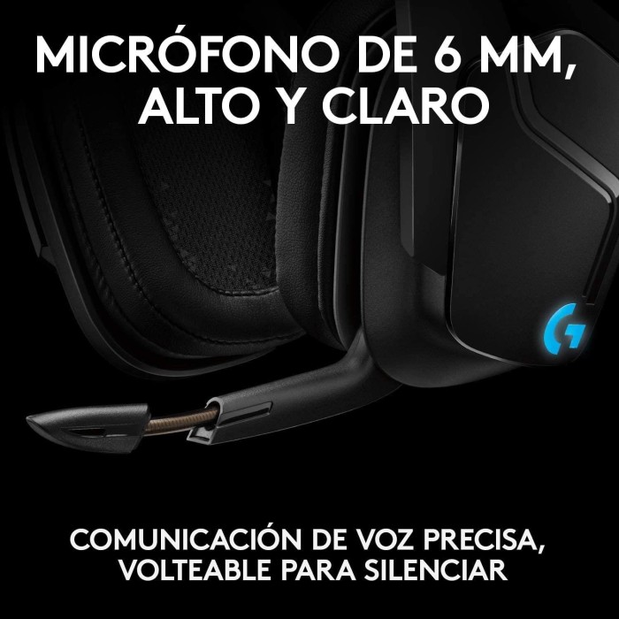 Audifonos Gamer Logitech G935 RGB Lightsync (Sonido 7.1, USB, Negro)
