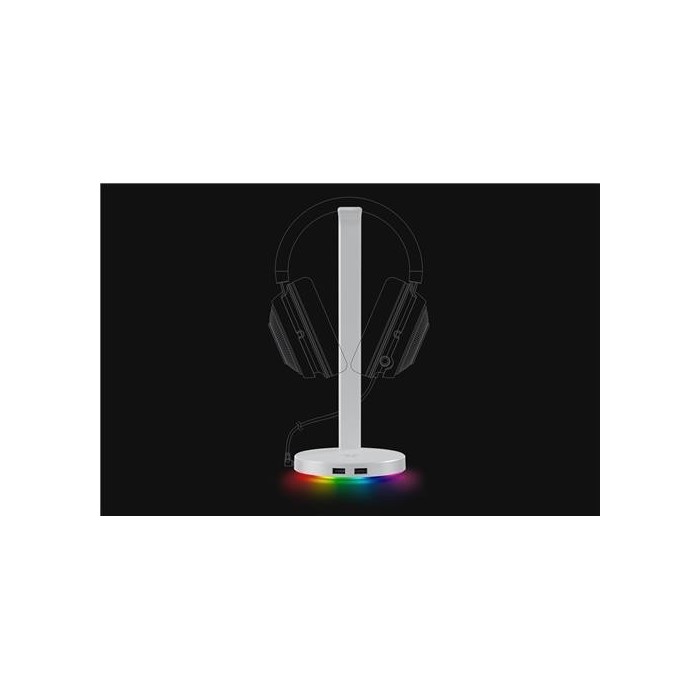 Soporte para audífonos Razer Chroma V2 RGB Mercury White (115RZ00017)