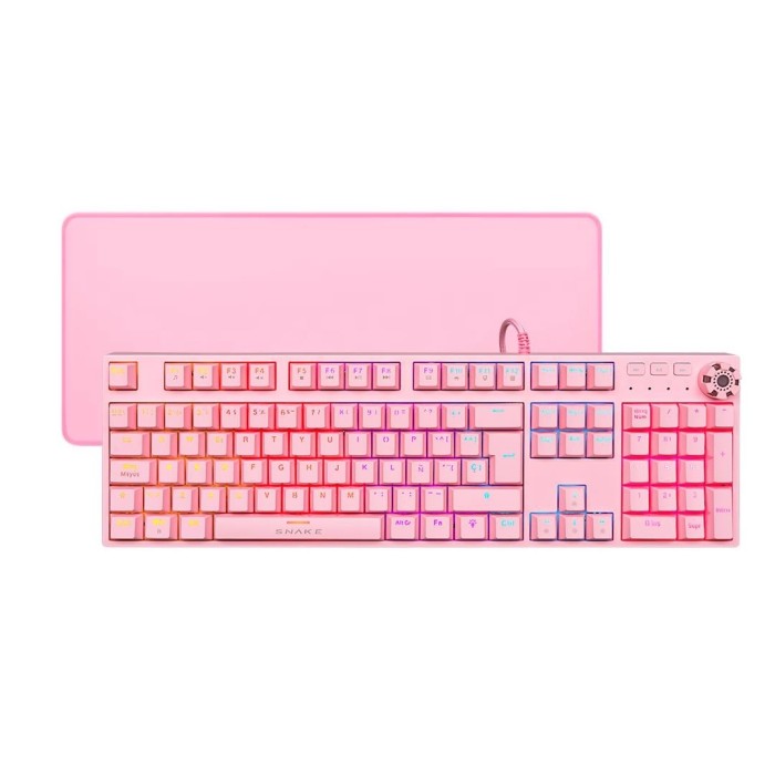 Kit Snake Gamer Najash Pinkker Teclado NJ392 + Mousepad NJ390