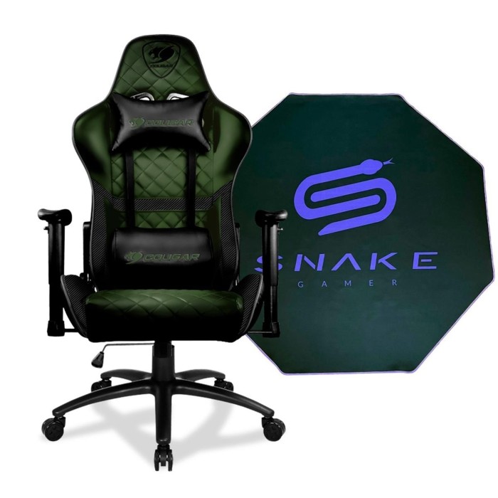 Silla gamer Cougar Armor One X + Alfombra Snake Gamer 120x120 cm