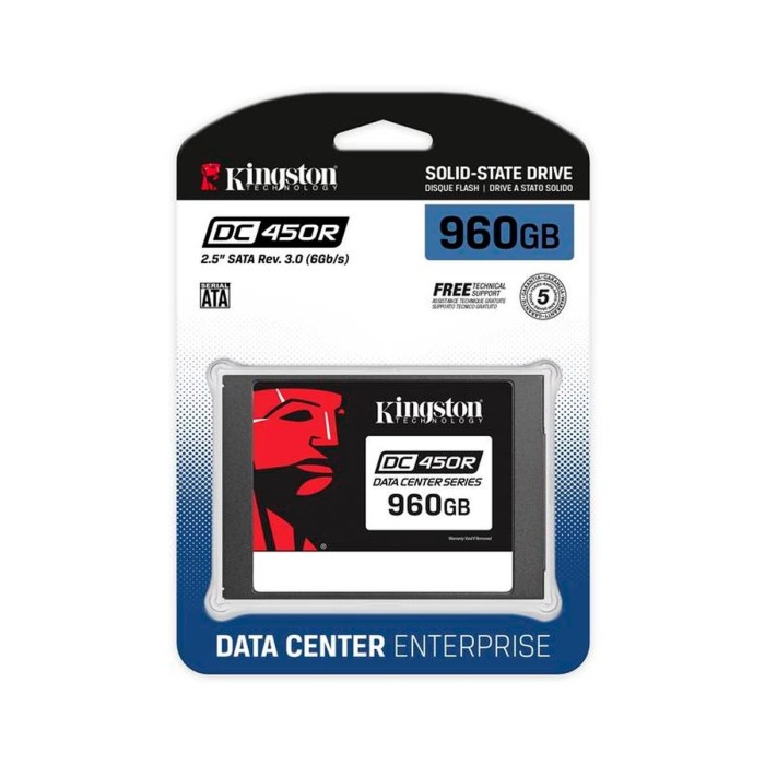 Disco estado sólido Kingston DC450R de 960GB (SSD, SATA, Cifrado, Alto rendimiento)