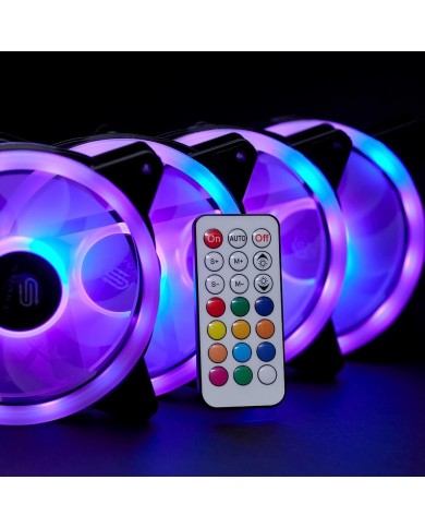 Pack De 4 Ventiladores RGB Snake Gamer Vipera One SN1200 6 pines con controlador