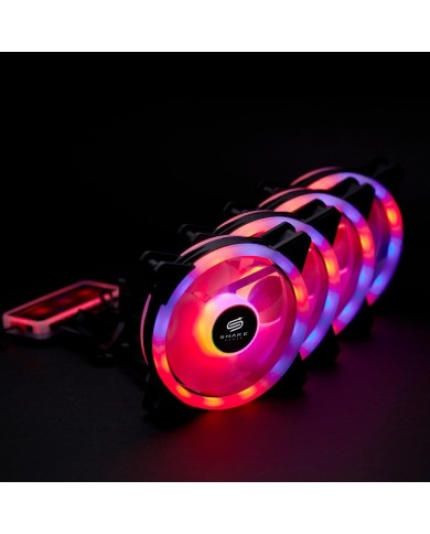 Pack De 4 Ventiladores RGB Snake Gamer Vipera One SN1200 6 pines con controlador