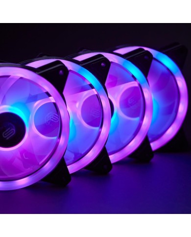 Pack De 4 Ventiladores RGB Snake Gamer Vipera One SN1200 6 pines con controlador