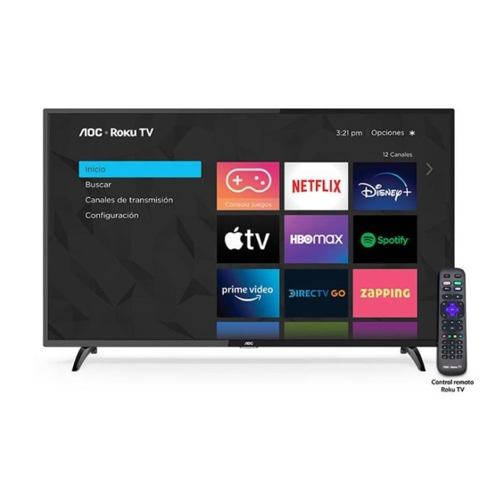 Smart TV AOC 32S5195, LED 32" HD, Sistema Operativo Roku TV