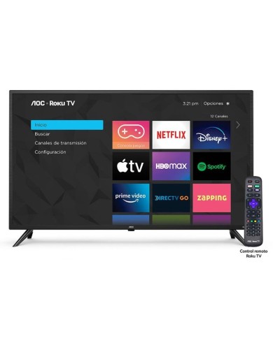 Smart TV AOC 43S5195, LED 43" FHD, Sistema Operativo Roku TV