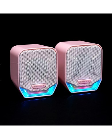 Parlante Snake Gamer Najash Pinkker NJ320 RGB Control De Volumen USB AUX