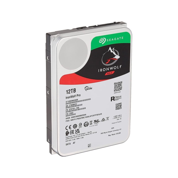 DISCO DURO SEAGATE 12TB 3.5"7200RPM Ironwolf Pro 256mb Sata3 Uso NAS (ST12000NE0008)