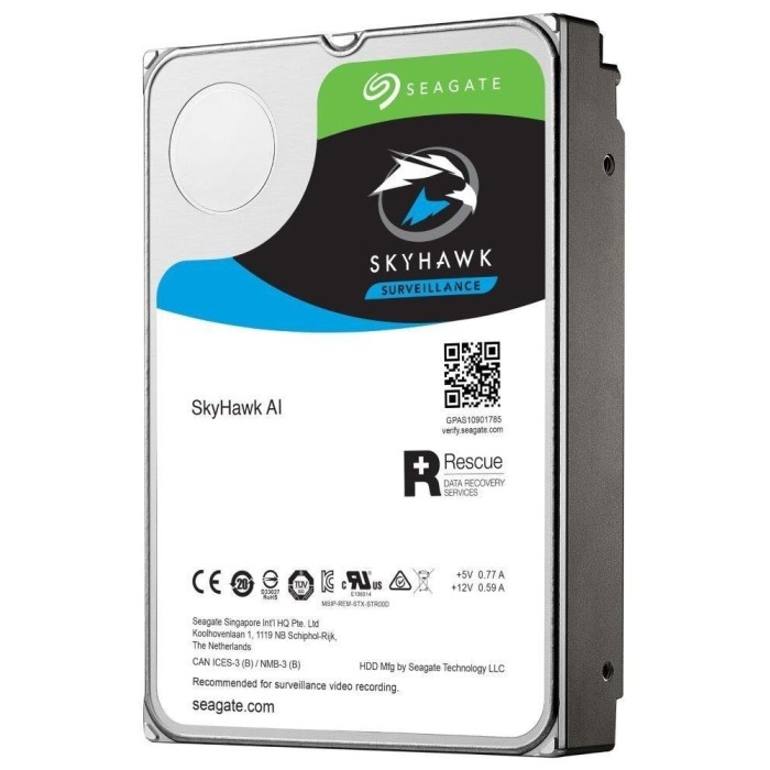 Disco duro interno Seagate SkyHawk AI ST8000VE000 8 TB 3.5" , SATA 6Gb s, 7200 rpm, 256 MB