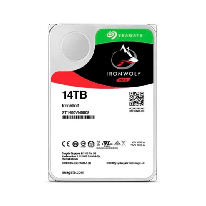 DISCO DURO SEAGATE 14TB 3.5"7200RPM Ironwolf 256MB Uso NAS (ST14000VN0008)