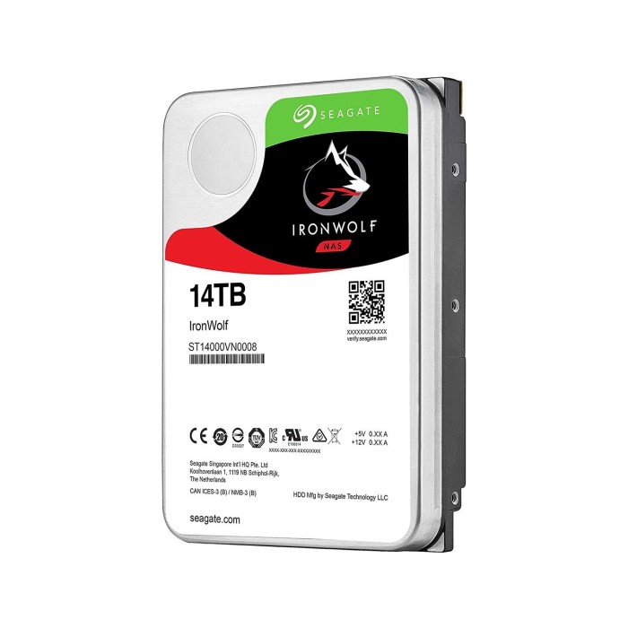 DISCO DURO SEAGATE 14TB 3.5"7200RPM Ironwolf 256MB Uso NAS (ST14000VN0008)