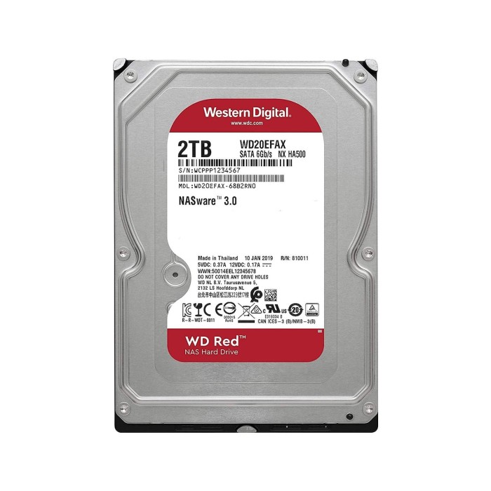 Disco Duro WD Red WD20EFAX 2tb 5400rpm 256mb SATA3 (WD20EFAX)