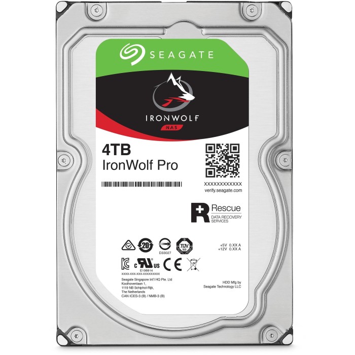 Disco Duro Seagate IronWolf Pro de 4TB Formato 3.5“, SATA, 7200rpm, NAS