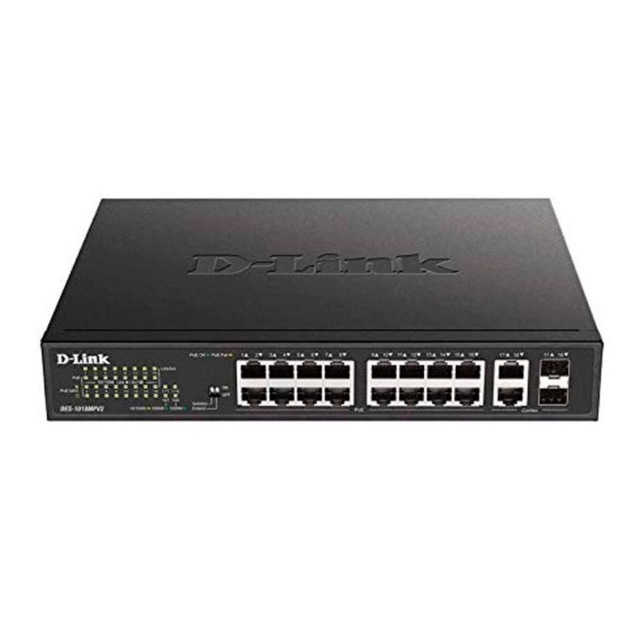 DES-1018MPV2 16 x 10/100 Mbps PoE + 2 x 10/100/100