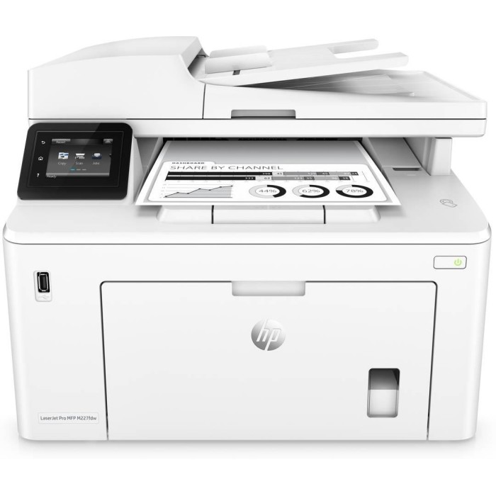 Impresora Multifuncional HP LaserJet Pro M227fdw (Laser, Duplex, Red + Wifi + USB)