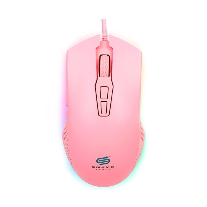 Mouse Snake Gamer Najash Pinkker NJ330 Rosa 6400 DPI RGB USB