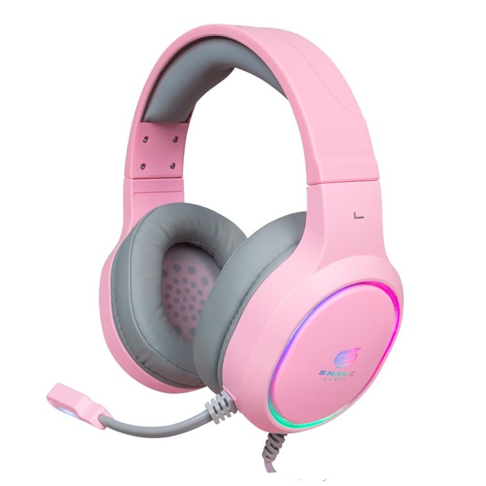 Audífono Snake Gamer Najash Pinkker NJ340 Rosa Multiplataforma USB + Jack 3.5 mm