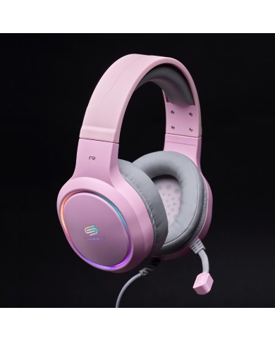 Audífono Snake Gamer Najash Pinkker NJ340 Rosa Multiplataforma USB + Jack 3.5 mm