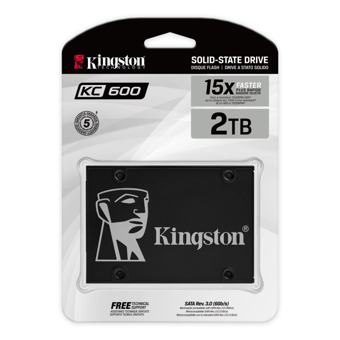 Unidad de Estado Sólido Kingston KC600 de 2TB SSD, SATA, 550MB/s