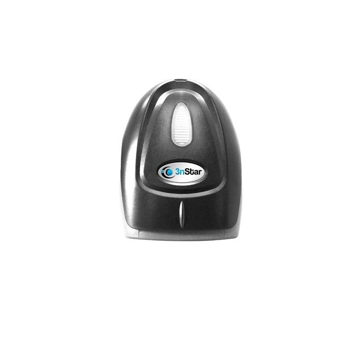 Lector de Código de Barras 3nStar Inalámbrico 2D, con Base, USB, Negro