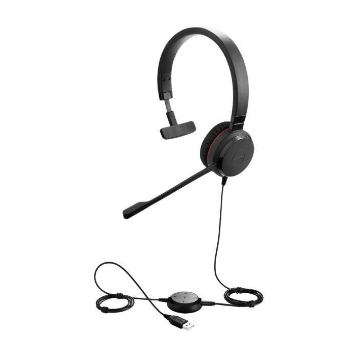 Auricular Jabra Evolve 30 II MS Mono - en oreja - cableado - USB, conector de 3,5 mm