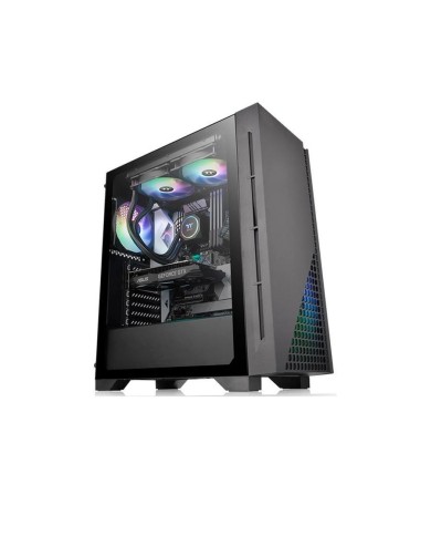 Gabinete Gamer Thermaltake H330 TG, Vidrio templado, Mid-Tower, ATX, Micro-ATX, Mini-ITX, Negro