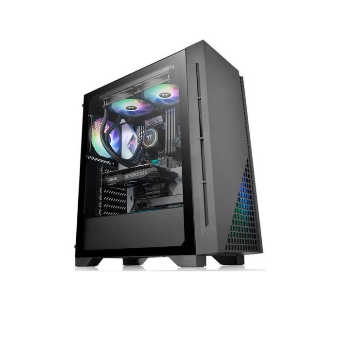 Gabinete Gamer Thermaltake H330 TG, Vidrio templado, Mid-Tower, ATX, Micro-ATX, Mini-ITX, Negro