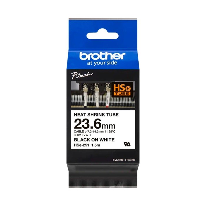 Cinta rotuladora Brother termocontraible HSe251 24 mm