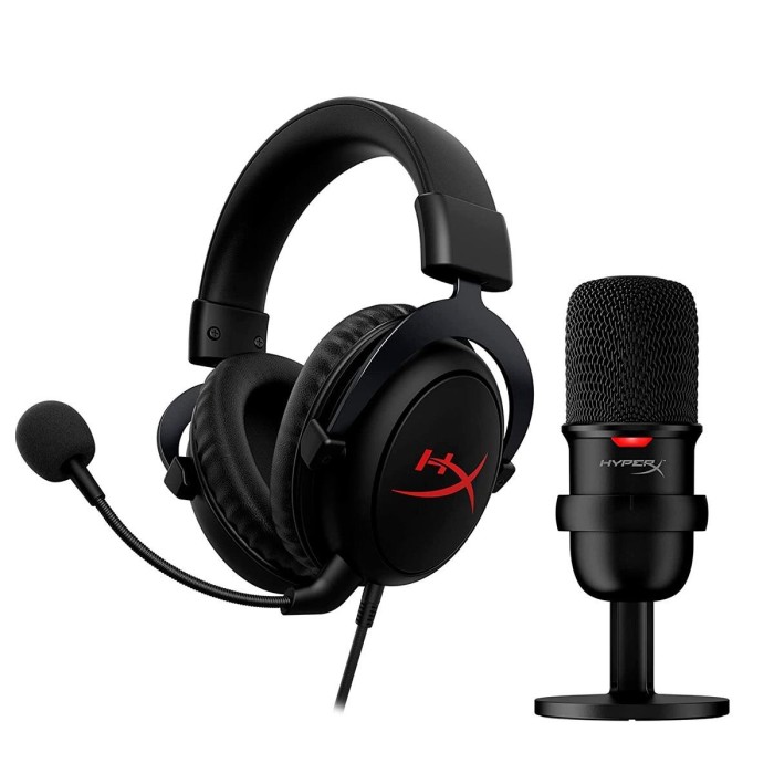 Streamer Starter Pack HyperX Audifonos Cloud Core + Microfono Solocast