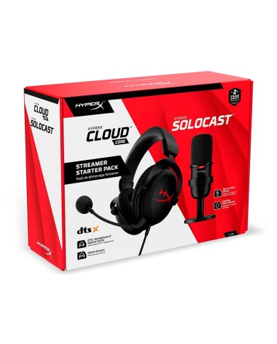 Streamer Starter Pack HyperX Audifonos Cloud Core + Microfono Solocast