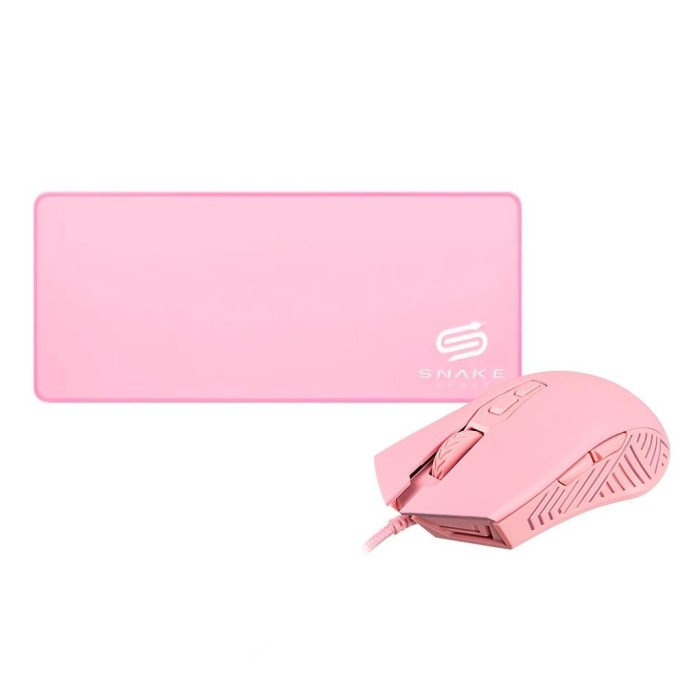 Kit Snake Gamer Najash Pinkker Mouse NJ330 + Mousepad NJ390